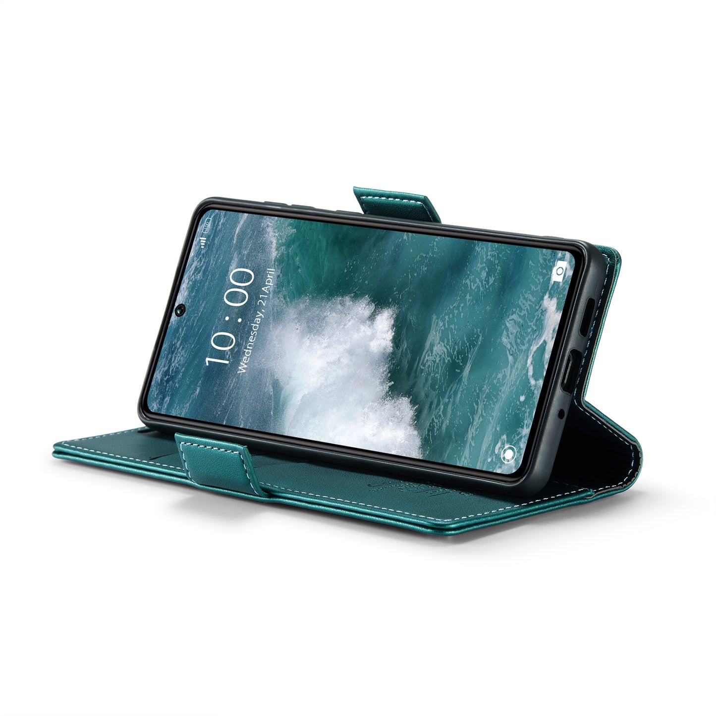 Xiaomi Poco X6 5G Litchi Texture RFID Anti-theft Leather Phone Case with Butterfly Buckle, Stand & Card Wallet with TPU Shell