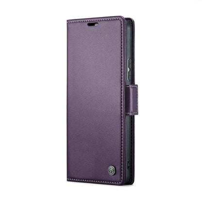 Xiaomi Poco X6 5G Litchi Texture RFID Anti-theft Leather Phone Case with Butterfly Buckle, Stand & Card Wallet with TPU Shell