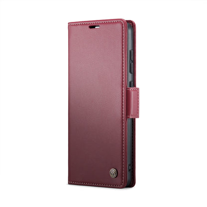 Xiaomi Redmi K70E 5G Litchi Texture RFID Anti-theft Leather Phone Case with Butterfly Buckle, Stand & Card Wallet with TPU Shell