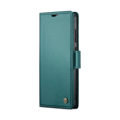 Xiaomi Redmi K70E 5G Litchi Texture RFID Anti-theft Leather Phone Case with Butterfly Buckle, Stand & Card Wallet with TPU Shell