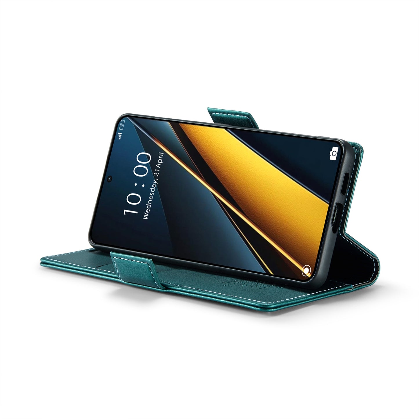 Xiaomi Poco X6 Pro 5G Litchi Texture RFID Anti-theft Leather Phone Case with Butterfly Buckle, Stand & Card Wallet with TPU Shell