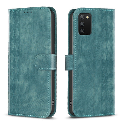 Samsung Galaxy A03s Plaid Embossed Leather Phone Case – Premium Wallet Kickstand & Shock Absorption for Durable Protection