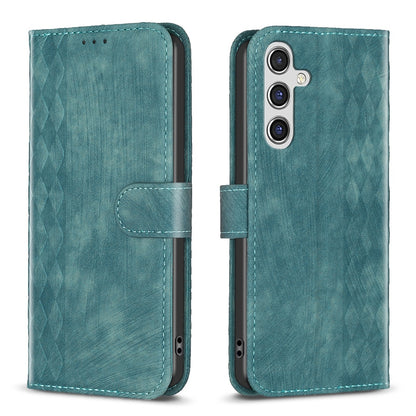 Samsung Galaxy A14 5G Plaid Embossed Leather Phone Case – Premium Wallet Kickstand & Shock Absorption for Durable Protection