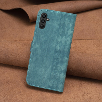 Samsung Galaxy A34 Plaid Embossed Leather Phone Case – Premium Wallet Kickstand & Shock Absorption for Durable Protection