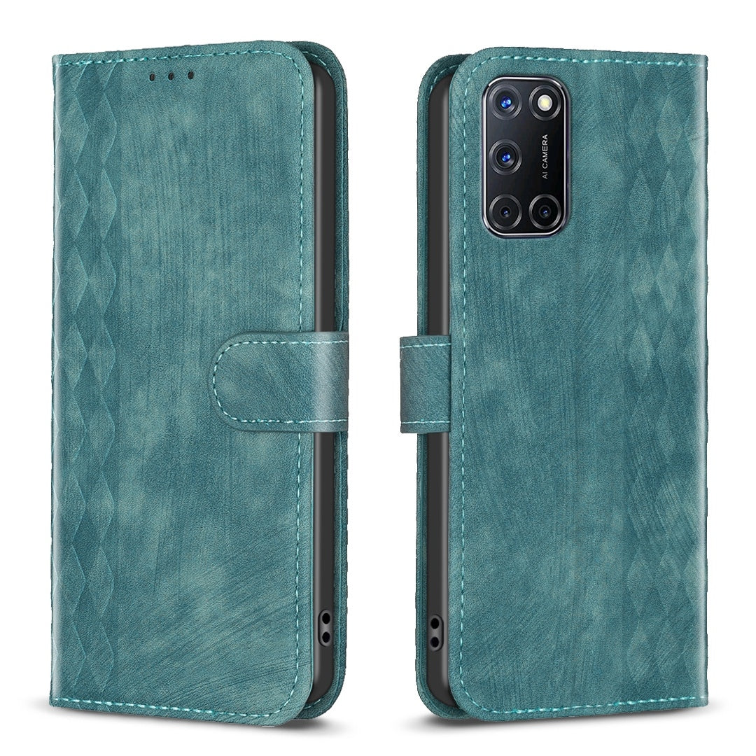 Samsung Galaxy A52 5G Plaid Embossed Leather Phone Case – Premium Wallet Kickstand & Shock Absorption for Durable Protection