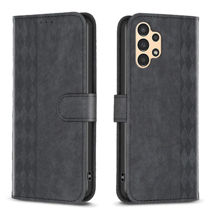 Samsung Galaxy A53 Plaid Embossed Leather Phone Case – Premium Wallet Kickstand & Shock Absorption for Durable Protection