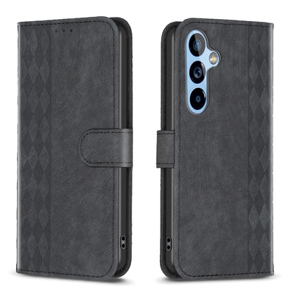 Samsung Galaxy A54 Plaid Embossed Leather Phone Case – Premium Wallet Kickstand & Shock Absorption for Durable Protection