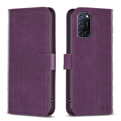 Samsung Galaxy A72 5G Plaid Embossed Leather Phone Case – Premium Wallet Kickstand & Shock Absorption for Durable Protection