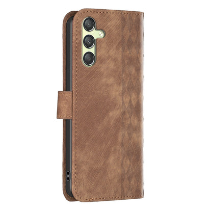 Samsung Galaxy A25 5G Plaid Embossed Leather Phone Case – Premium Wallet Kickstand & Shock Absorption for Durable Protection
