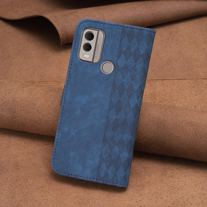 Nokia C22 Plaid Embossed Leather Phone Case – Premium Wallet Kickstand & Shock Absorption for Durable Protection