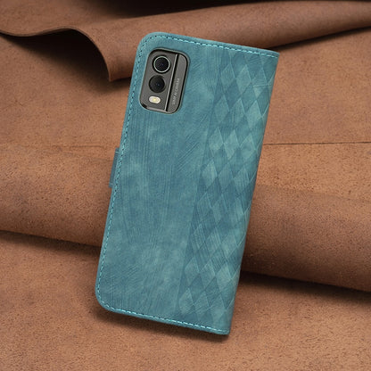 Nokia C32 Plaid Embossed Leather Phone Case – Premium Wallet Kickstand & Shock Absorption for Durable Protection