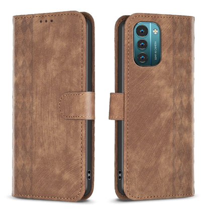 Nokia G11 Plaid Embossed Leather Phone Case – Premium Wallet Kickstand & Shock Absorption for Durable Protection
