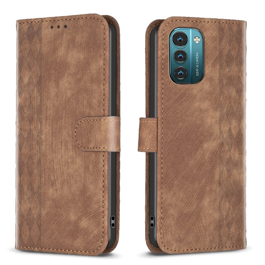 Nokia G11 Plaid Embossed Leather Phone Case – Premium Wallet Kickstand & Shock Absorption for Durable Protection