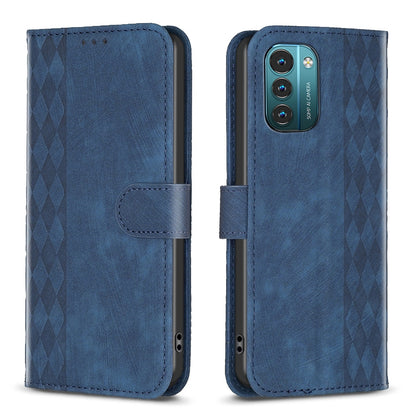 Nokia G21 Plaid Embossed Leather Phone Case – Premium Wallet Kickstand & Shock Absorption for Durable Protection