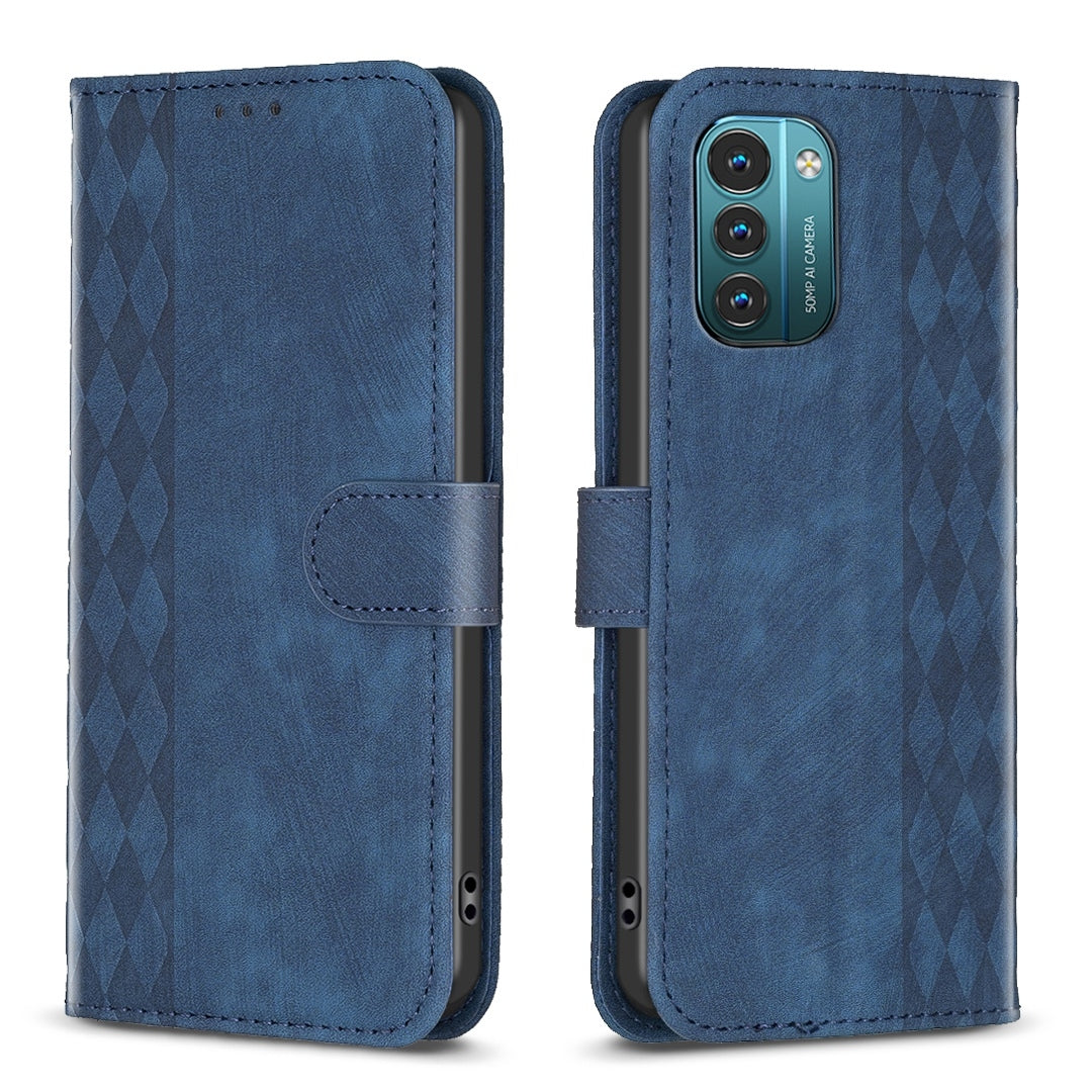 Nokia G11 Plaid Embossed Leather Phone Case – Premium Wallet Kickstand & Shock Absorption for Durable Protection