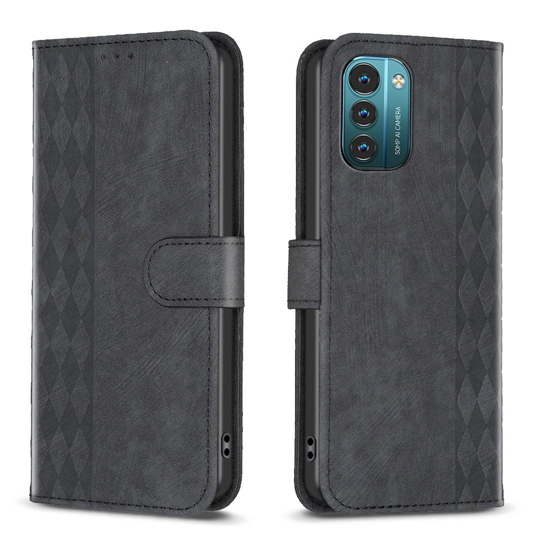 Nokia G11 Plaid Embossed Leather Phone Case – Premium Wallet Kickstand & Shock Absorption for Durable Protection