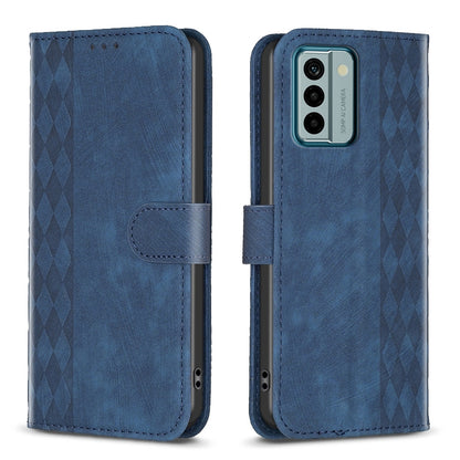 Nokia G22 Plaid Embossed Leather Phone Case – Premium Wallet Kickstand & Shock Absorption for Durable Protection