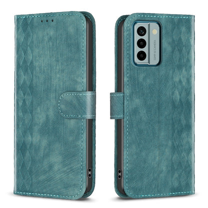 Nokia G22 Plaid Embossed Leather Phone Case – Premium Wallet Kickstand & Shock Absorption for Durable Protection