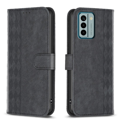 Nokia G22 Plaid Embossed Leather Phone Case – Premium Wallet Kickstand & Shock Absorption for Durable Protection