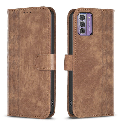Nokia G310 Plaid Embossed Leather Phone Case – Premium Wallet Kickstand & Shock Absorption for Durable Protection