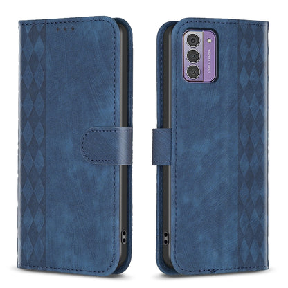 Nokia G42 Plaid Embossed Leather Phone Case – Premium Wallet Kickstand & Shock Absorption for Durable Protection