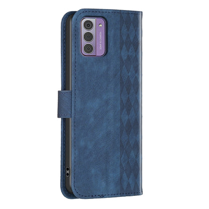 Nokia G42 Plaid Embossed Leather Phone Case – Premium Wallet Kickstand & Shock Absorption for Durable Protection