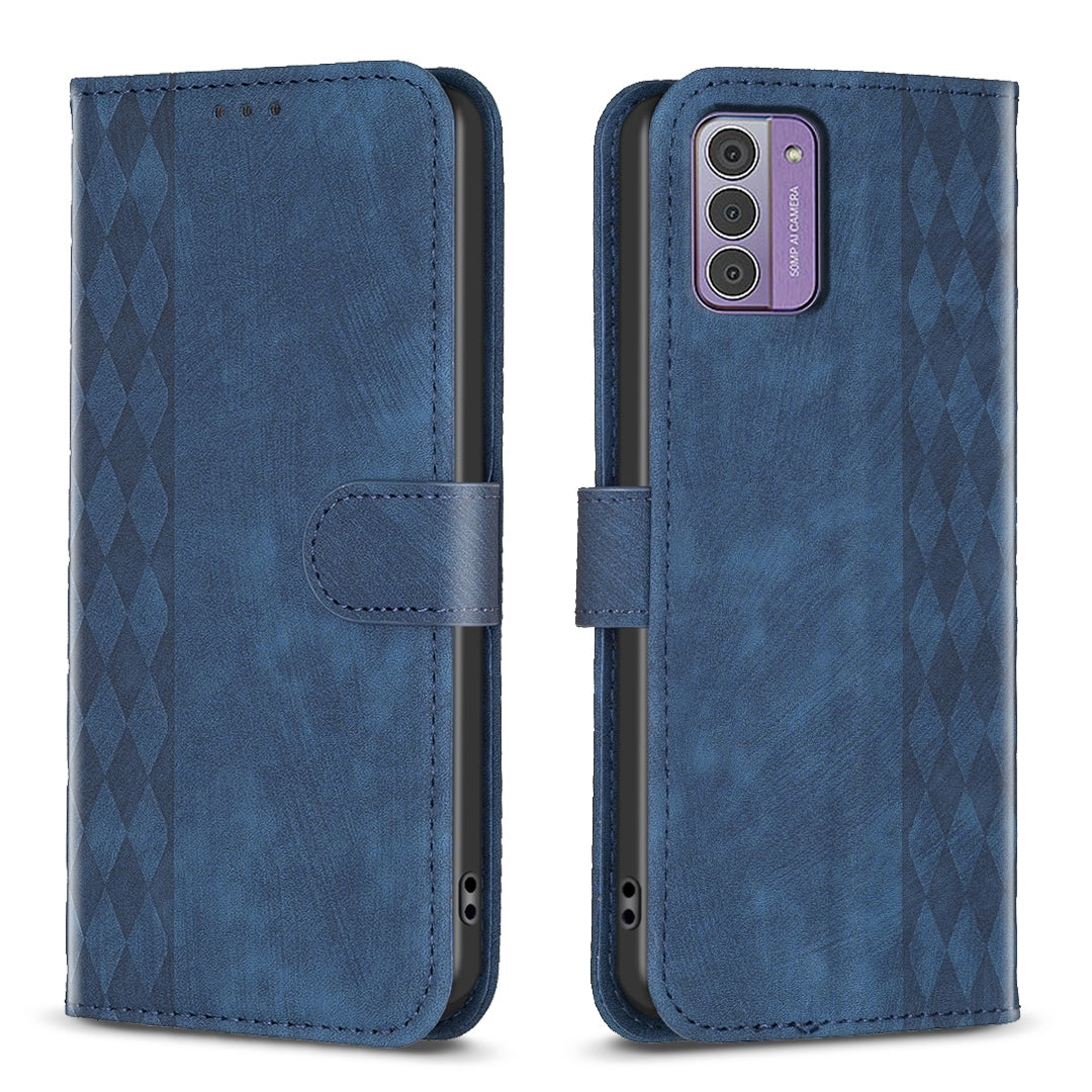 Nokia G310 Plaid Embossed Leather Phone Case – Premium Wallet Kickstand & Shock Absorption for Durable Protection
