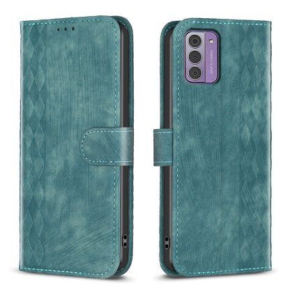 Nokia G310 Plaid Embossed Leather Phone Case – Premium Wallet Kickstand & Shock Absorption for Durable Protection
