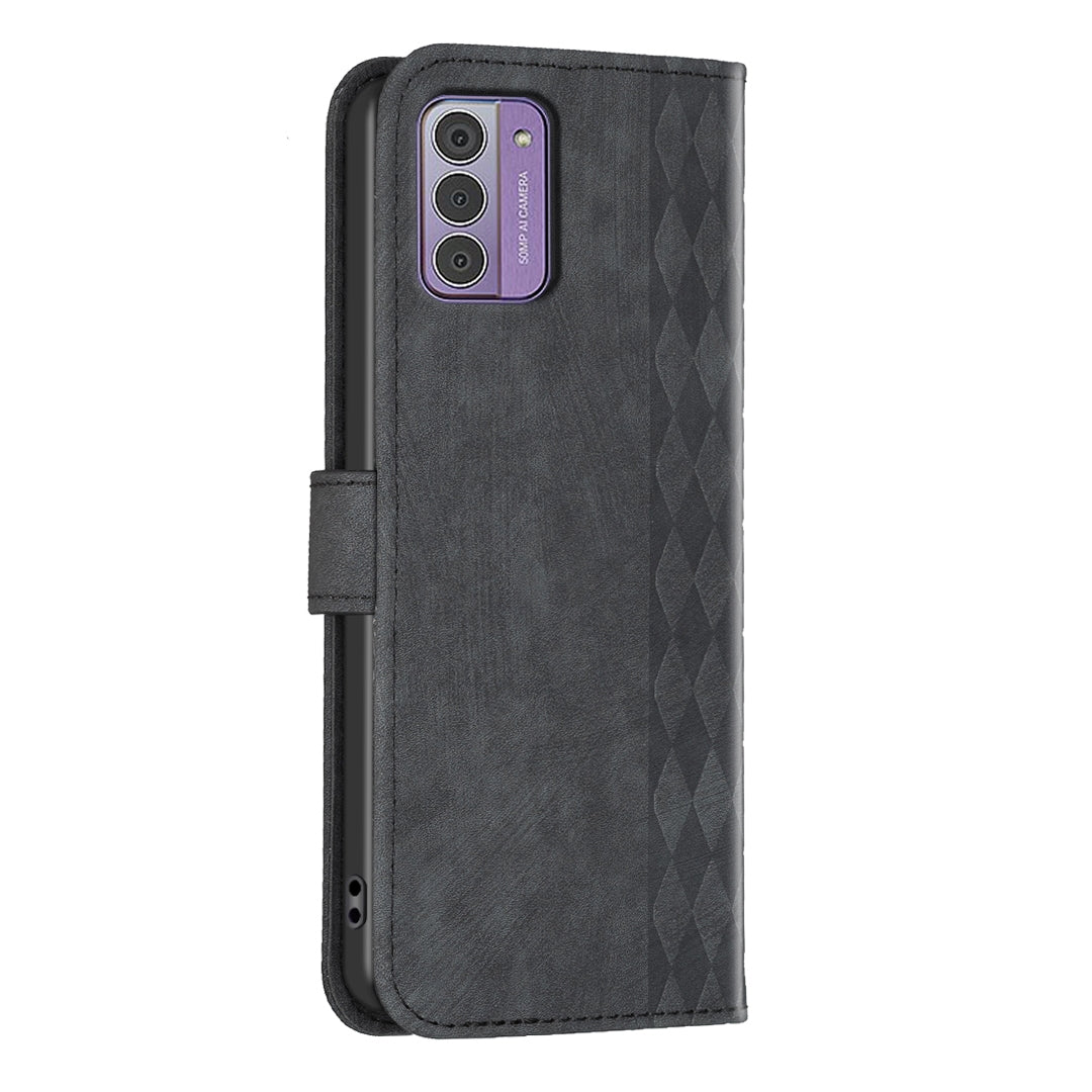 Nokia G310 Plaid Embossed Leather Phone Case – Premium Wallet Kickstand & Shock Absorption for Durable Protection