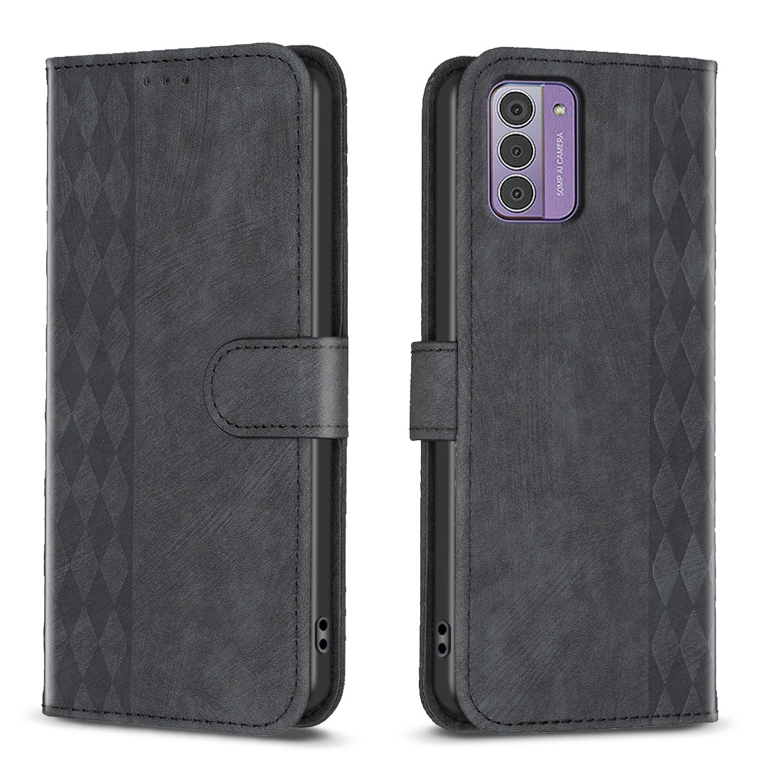 Nokia G310 Plaid Embossed Leather Phone Case – Premium Wallet Kickstand & Shock Absorption for Durable Protection