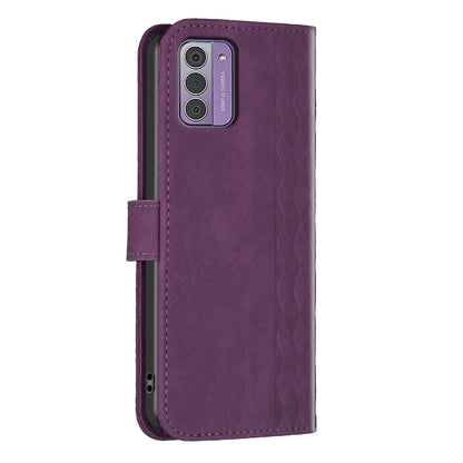 Nokia G42 Plaid Embossed Leather Phone Case – Premium Wallet Kickstand & Shock Absorption for Durable Protection