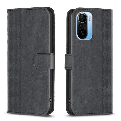 Xiaomi 11i Plaid Embossed Leather Phone Case – Premium Wallet Kickstand & Shock Absorption for Durable Protection