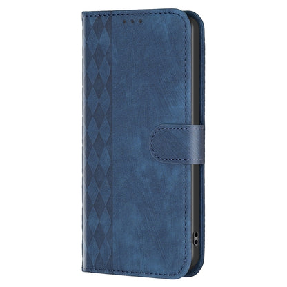 Xiaomi Redmi Note 11E Plaid Embossed Leather Phone Case – Premium Wallet Kickstand & Shock Absorption for Durable Protection
