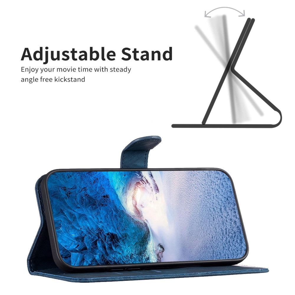 Xiaomi Redmi Note 11E Plaid Embossed Leather Phone Case – Premium Wallet Kickstand & Shock Absorption for Durable Protection