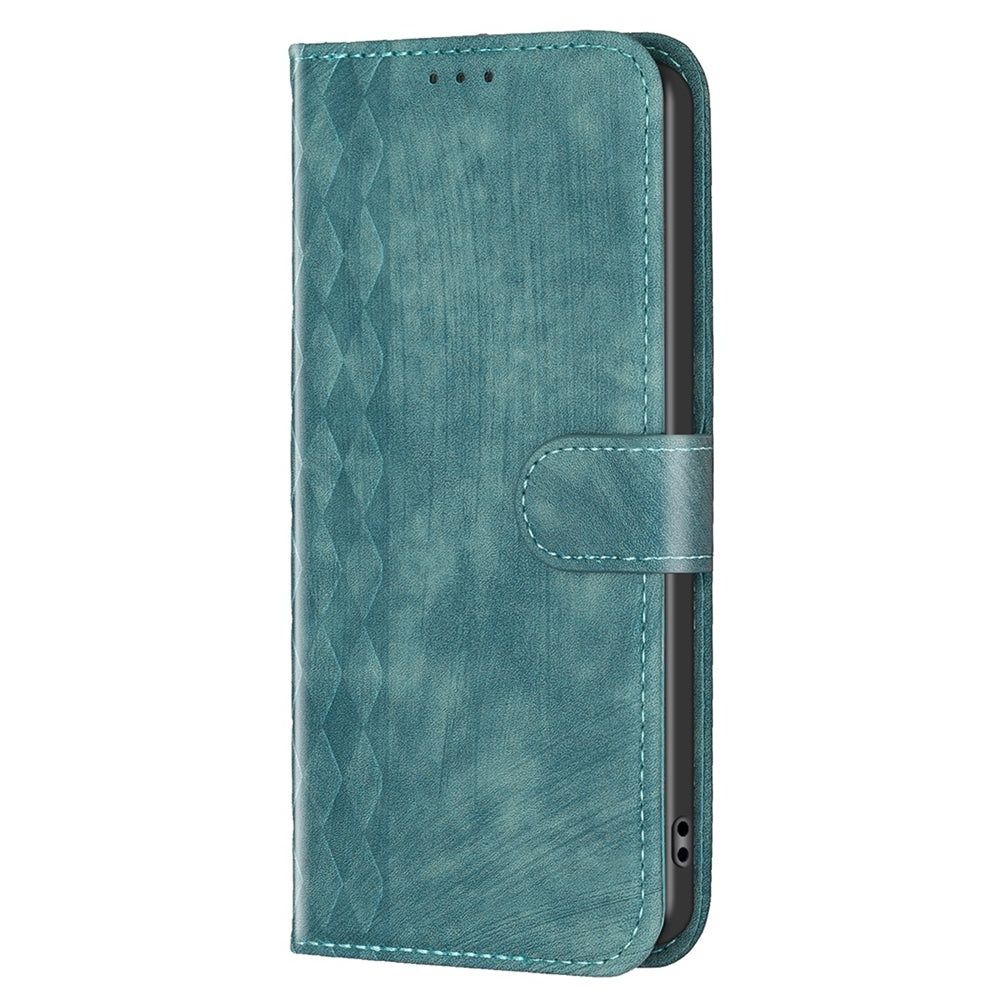 Xiaomi Redmi Note 11E Plaid Embossed Leather Phone Case – Premium Wallet Kickstand & Shock Absorption for Durable Protection
