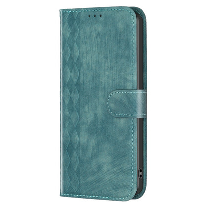 Xiaomi Redmi Note 11E Plaid Embossed Leather Phone Case – Premium Wallet Kickstand & Shock Absorption for Durable Protection