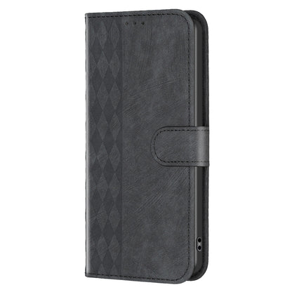 Xiaomi Redmi Note 11E Plaid Embossed Leather Phone Case – Premium Wallet Kickstand & Shock Absorption for Durable Protection