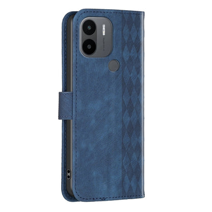 Xiaomi Redmi A1+ Plaid Embossed Leather Phone Case – Premium Wallet Kickstand & Shock Absorption for Durable Protection