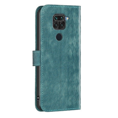 Xiaomi Redmi Note 9 Plaid Embossed Leather Phone Case – Premium Wallet Kickstand & Shock Absorption for Durable Protection