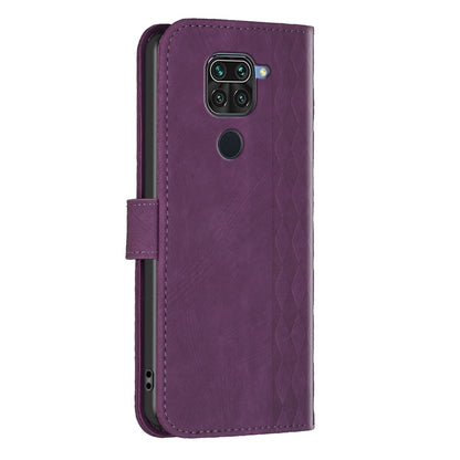 Xiaomi Redmi Note 9 Plaid Embossed Leather Phone Case – Premium Wallet Kickstand & Shock Absorption for Durable Protection