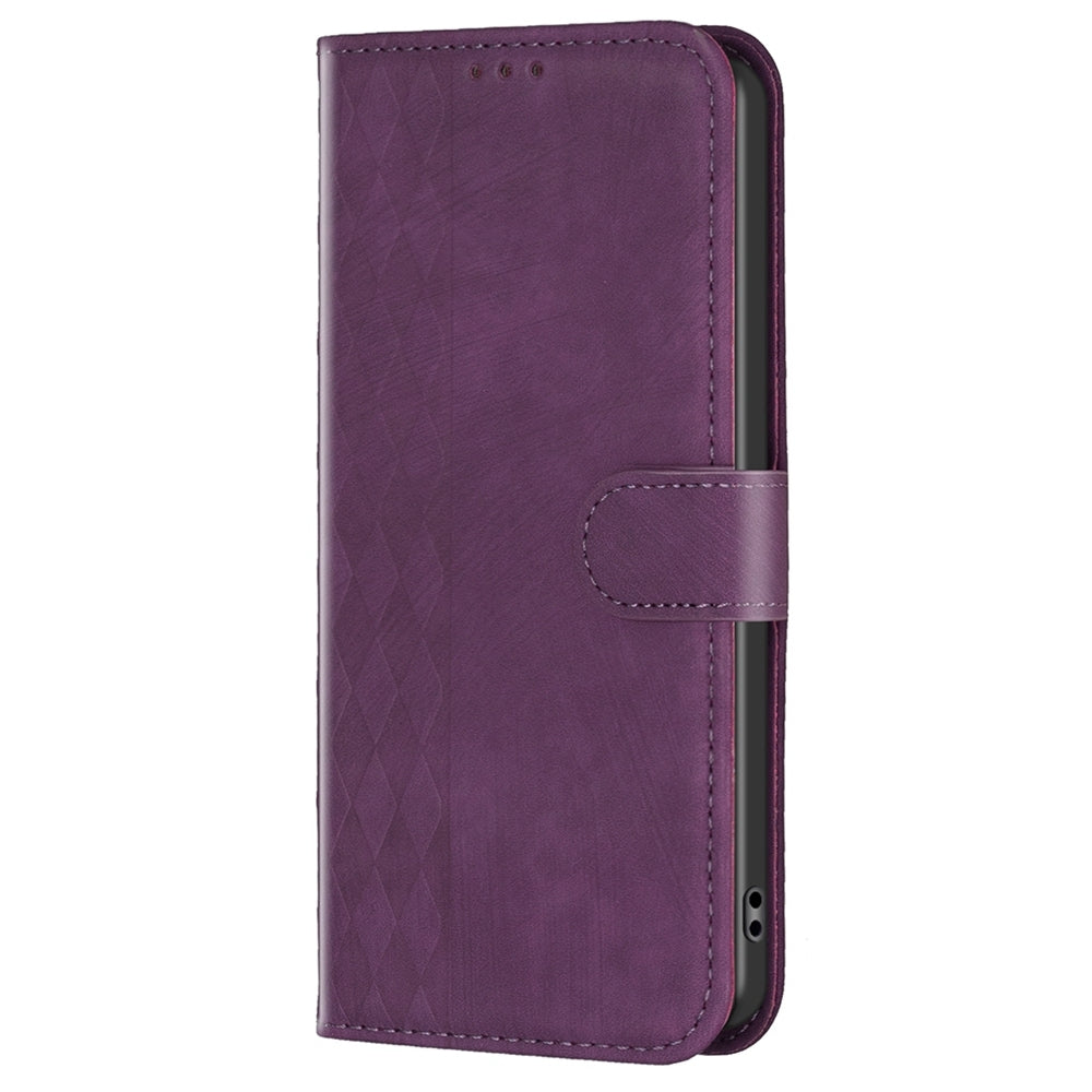 Xiaomi Redmi Note 12 5G Global Plaid Embossed Leather Phone Case – Premium Wallet Kickstand & Shock Absorption for Durable Protection