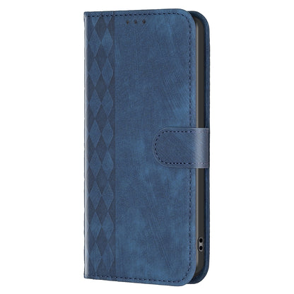 Xiaomi Redmi Note 12S 4G Plaid Embossed Leather Phone Case – Premium Wallet Kickstand & Shock Absorption for Durable Protection