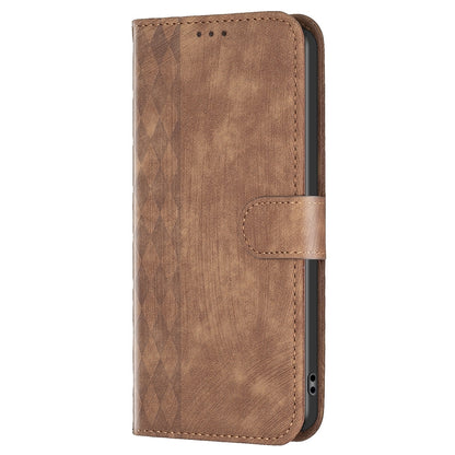 Xiaomi Poco M6 Pro 4G Plaid Embossed Leather Phone Case – Premium Wallet Kickstand & Shock Absorption for Durable Protection