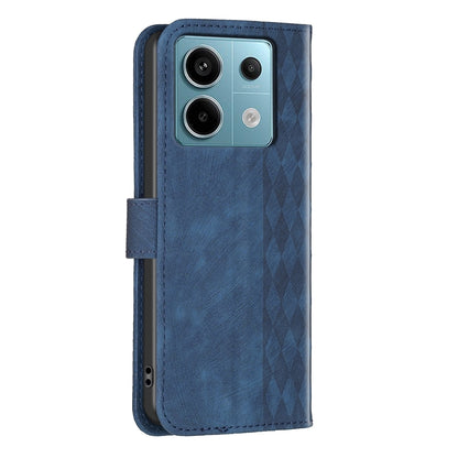Xiaomi Poco M6 Pro 4G Plaid Embossed Leather Phone Case – Premium Wallet Kickstand & Shock Absorption for Durable Protection