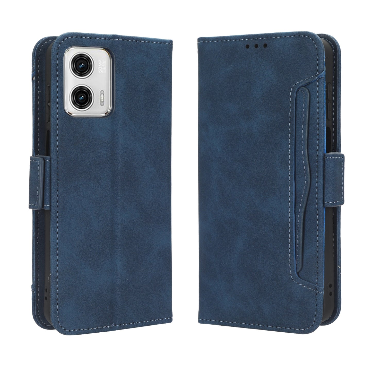 Motorola Moto G 5G 2023 Skin Feel PU Leather Wallet Phone Case with Card Slots, Cash Pocket, Magnetic Closure, Built-In Stand, Full Protection TPU Cover