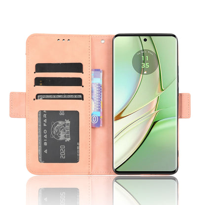 Motorola Edge 40 Skin Feel PU Leather Wallet Phone Case with Card Slots, Cash Pocket, Magnetic Closure, Built-In Stand, Full Protection TPU Cover