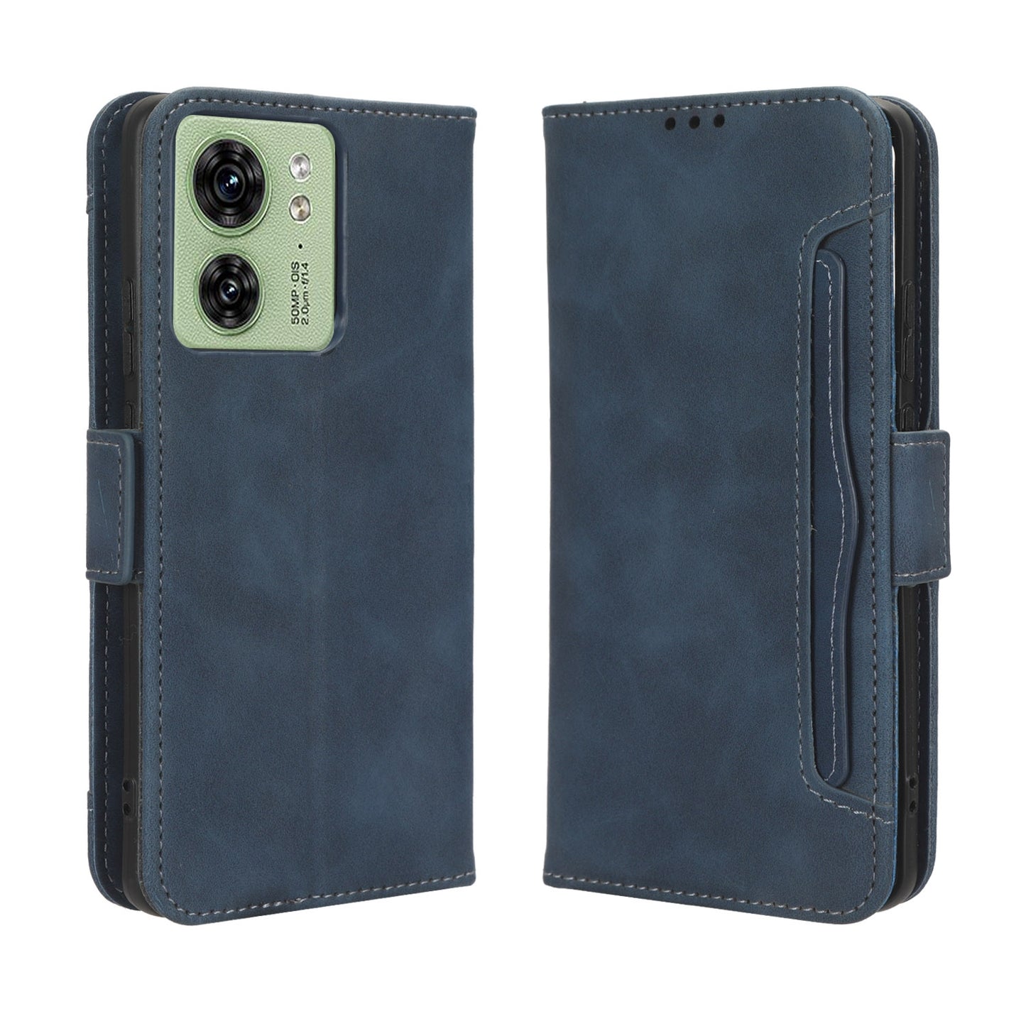Motorola Edge 40 Skin Feel PU Leather Wallet Phone Case with Card Slots, Cash Pocket, Magnetic Closure, Built-In Stand, Full Protection TPU Cover
