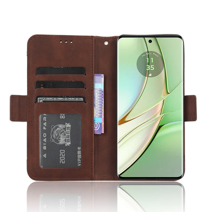 Motorola Edge 40 Skin Feel PU Leather Wallet Phone Case with Card Slots, Cash Pocket, Magnetic Closure, Built-In Stand, Full Protection TPU Cover
