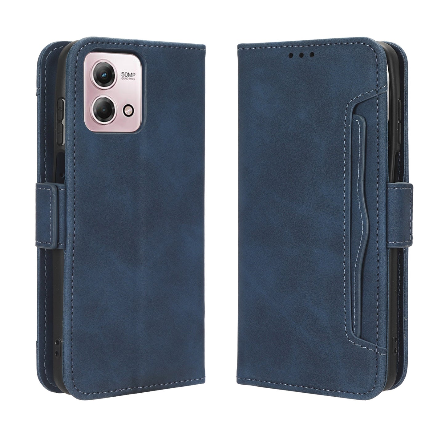 Motorola Moto G Stylus 4G 2023 Skin Feel PU Leather Wallet Phone Case with Card Slots, Cash Pocket, Magnetic Closure, Built-In Stand, Full Protection TPU Cover