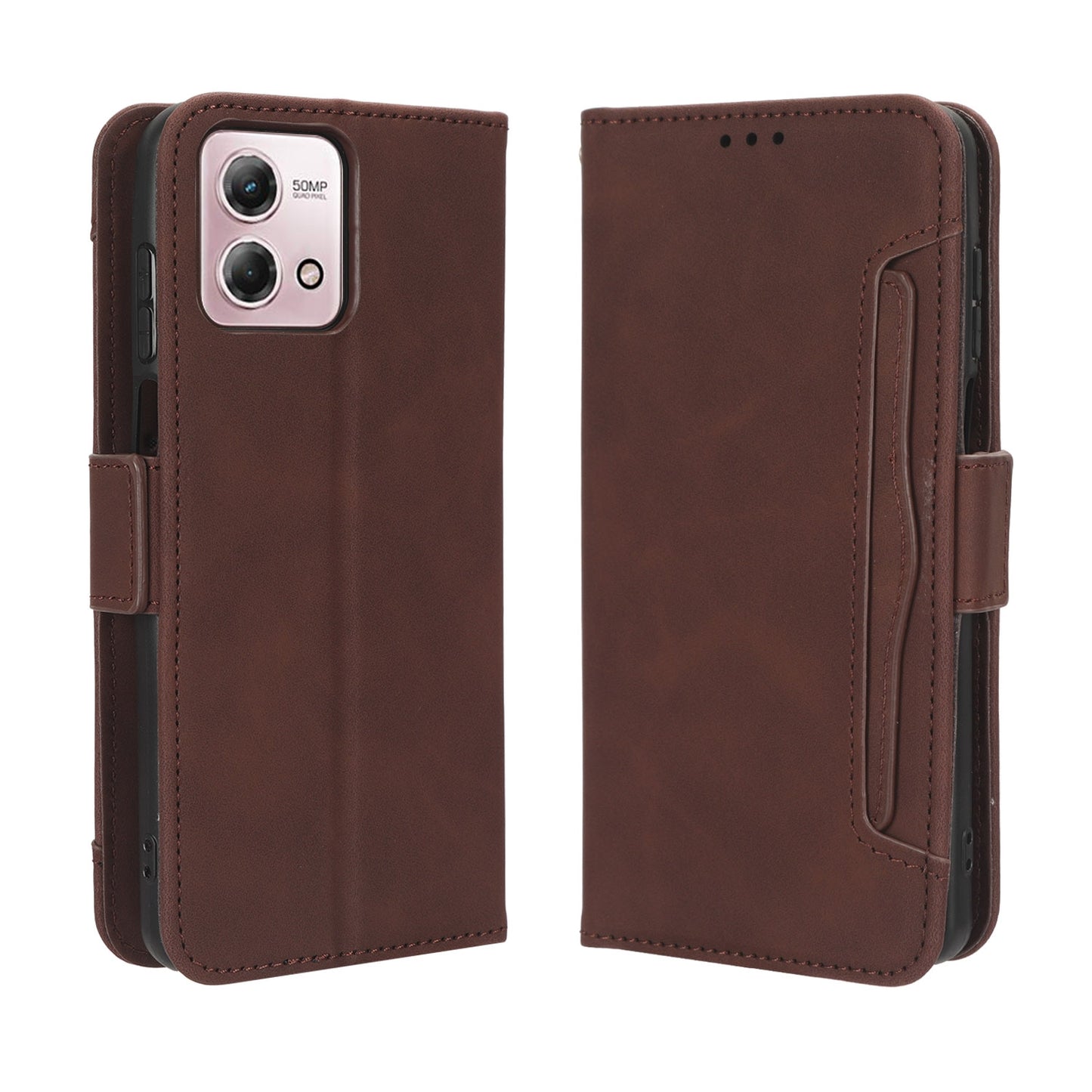 Motorola Moto G Stylus 4G 2023 Skin Feel PU Leather Wallet Phone Case with Card Slots, Cash Pocket, Magnetic Closure, Built-In Stand, Full Protection TPU Cover